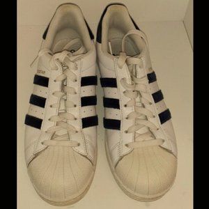 8.5 ADIDAS ORIGINAL SUPERSTAR  "VELVET" AC7163 CLOUD WHITE/COLLEGIATE NAVY